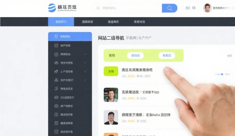 网站二级导航菜单清晰展示，用户用鼠标指向某一栏目，页面高亮显示，体现操作直观性